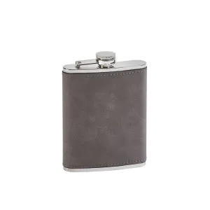 Leatherette Flask Grey 8  Oz Cap