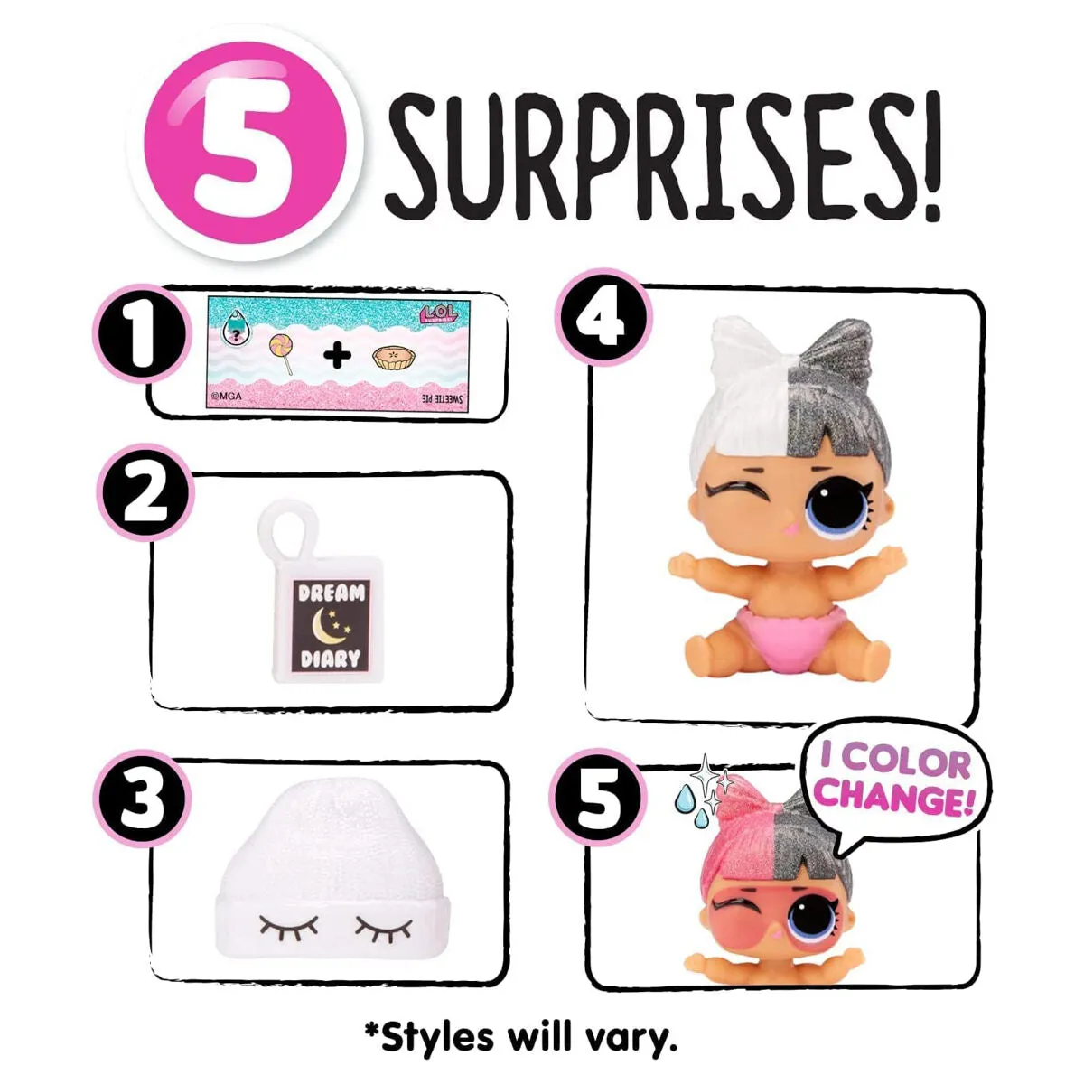 L.O.L. Surprise! Glitter Colour Change Surprise Lil Sisters Doll