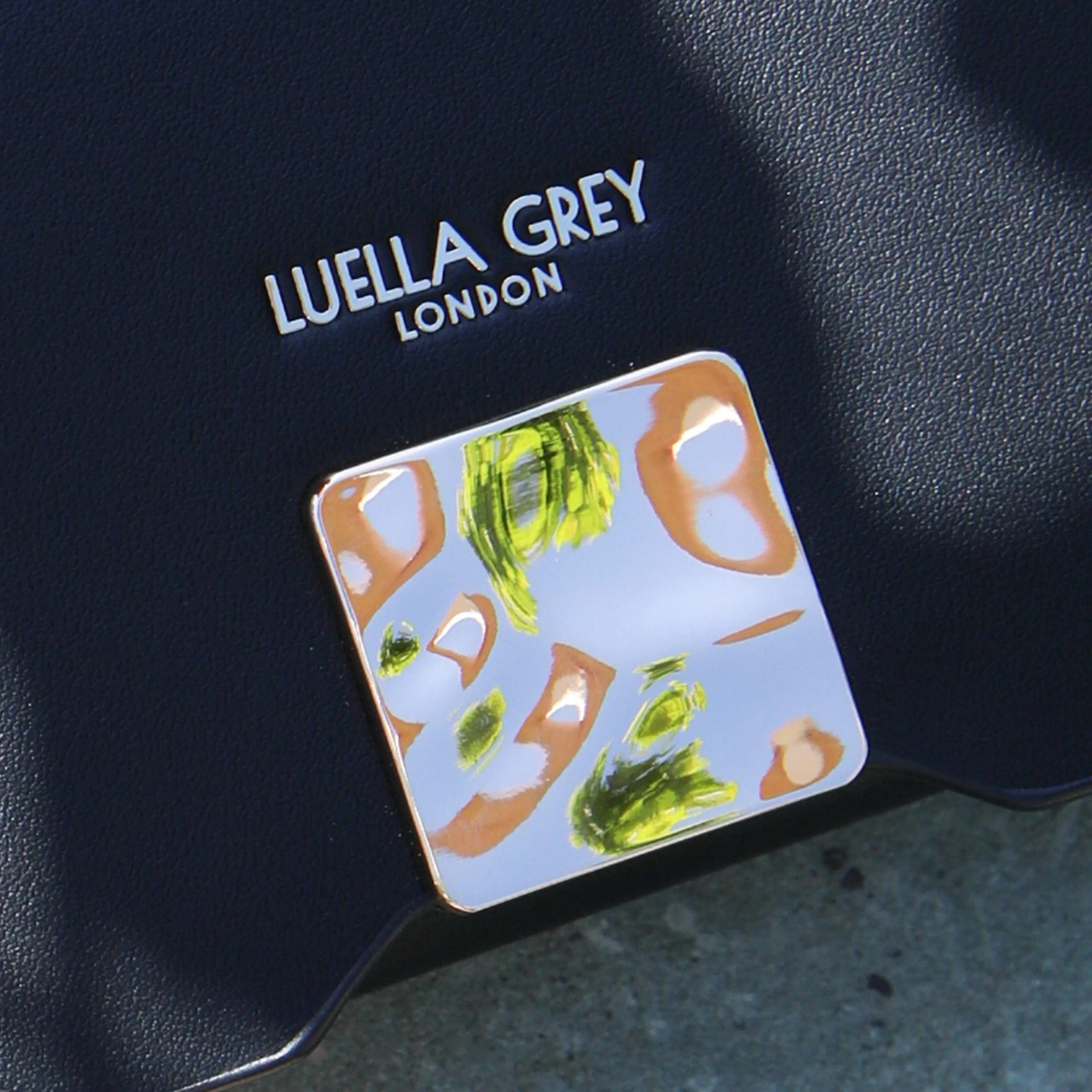 Luella Grey Annie Black Molten Square Small Purse Black
