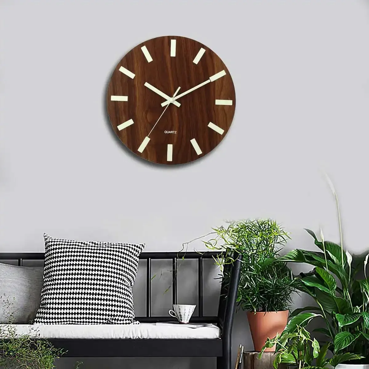 Luminous Clock Silent Wood