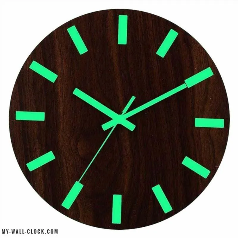 Luminous Clock Silent Wood