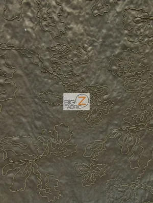 Luminous Crinkled Floral Upholstery Fabric / Chocolate / Sold By The Yard
