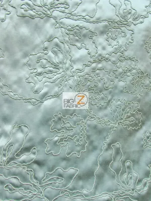 Luminous Crinkled Floral Upholstery Fabric / Jade / Sold By The Yard