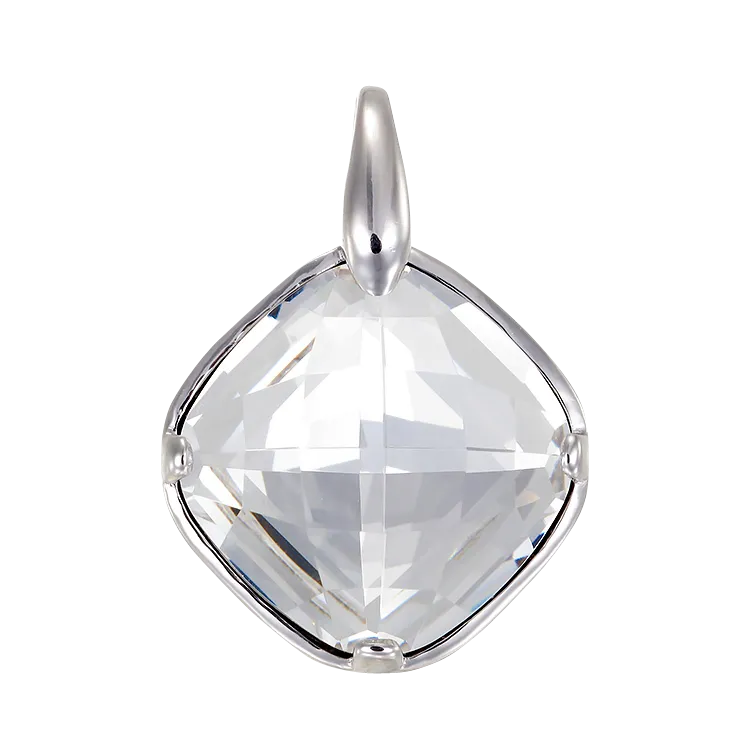 Luminous Deco Influenced White Crystal Pendant