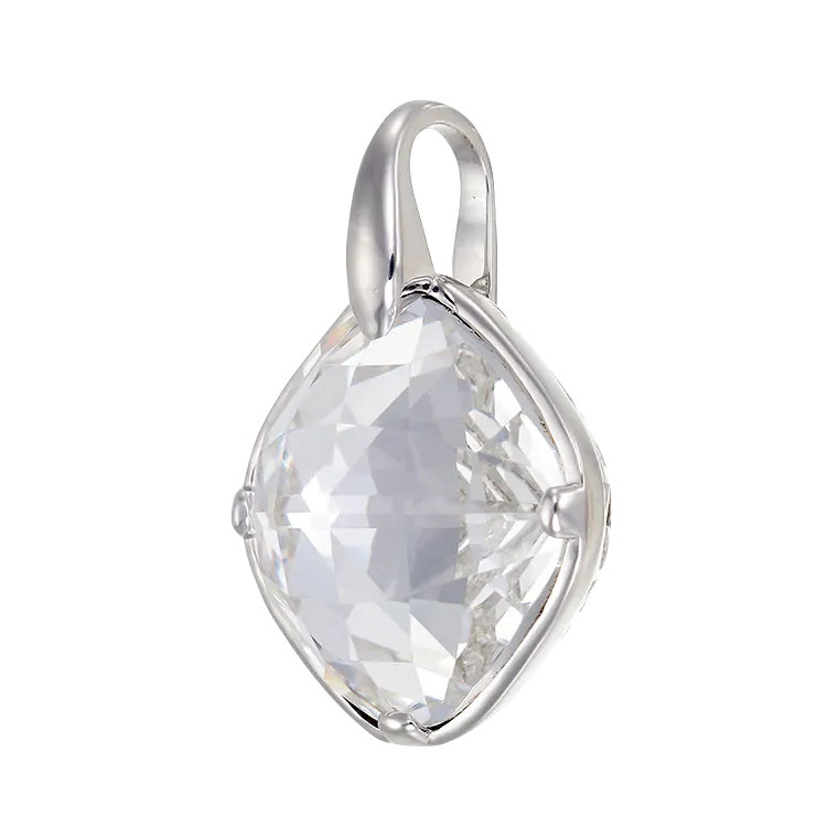Luminous Deco Influenced White Crystal Pendant