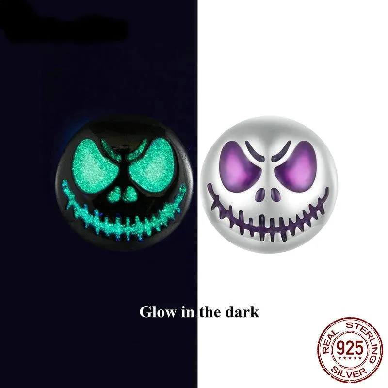 Luminous Halloween Skeleton Stud Earrings (925 Sterling Silver)