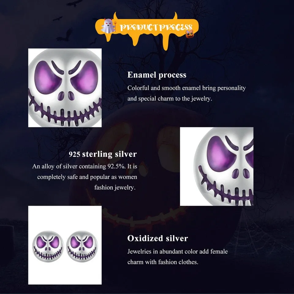Luminous Halloween Skeleton Stud Earrings (925 Sterling Silver)
