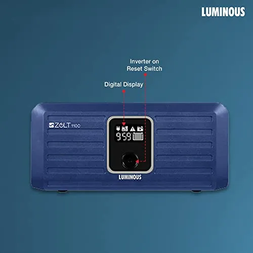 Luminous Inverter & Battery Combo (Zolt 1100 Pure Sine Wave 900VA/12V Inverter with RC 18042ST XL Short Tubular 150Ah Battery   Trolley) for Home, Office & Shops