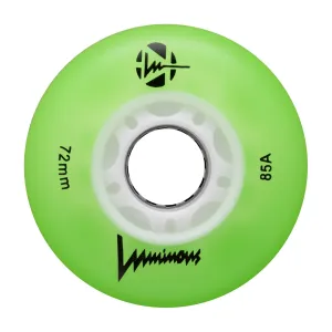 Luminous LED Inline Skate Wheels 72mm/85A -  Green - SOLD BY THE SINGLE WHEEL