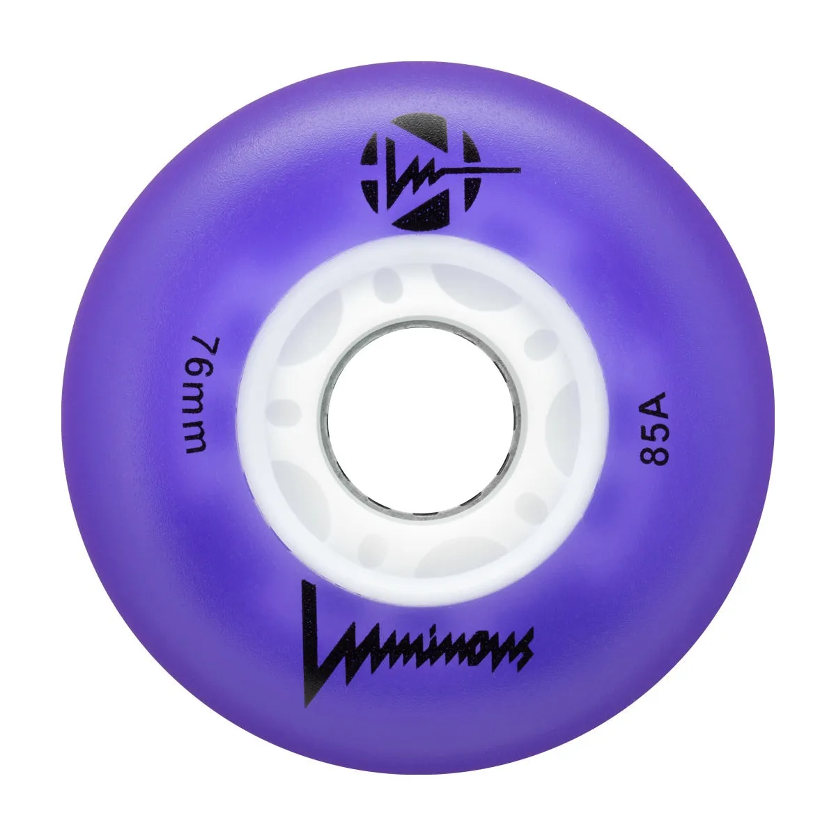 Luminous LED Inline Skate Wheels 76mm/85A - Purple - SOLD BY THE SINGLE WHEEL