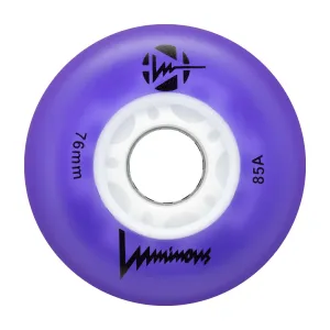 Luminous LED Inline Skate Wheels 76mm/85A - Purple - SOLD BY THE SINGLE WHEEL