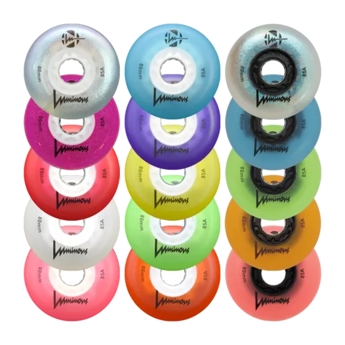 LUMINOUS - LED INLINE WHEELS - 72mm/85A x1 Multiple Colors 4-Pack