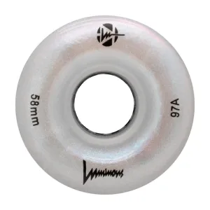 LUMINOUS LED QUAD Skate Wheels 58mm 97a - White Pearl - Set of 4