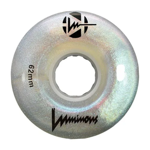 LUMINOUS LED QUAD Skate Wheels 62mm 97a - White Pearl - Set of 4