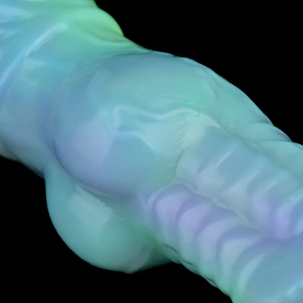 Luminous Monsterdildo Cock Sleeve - Silicone Penis Ring Condom Extender Sex Toy for Men