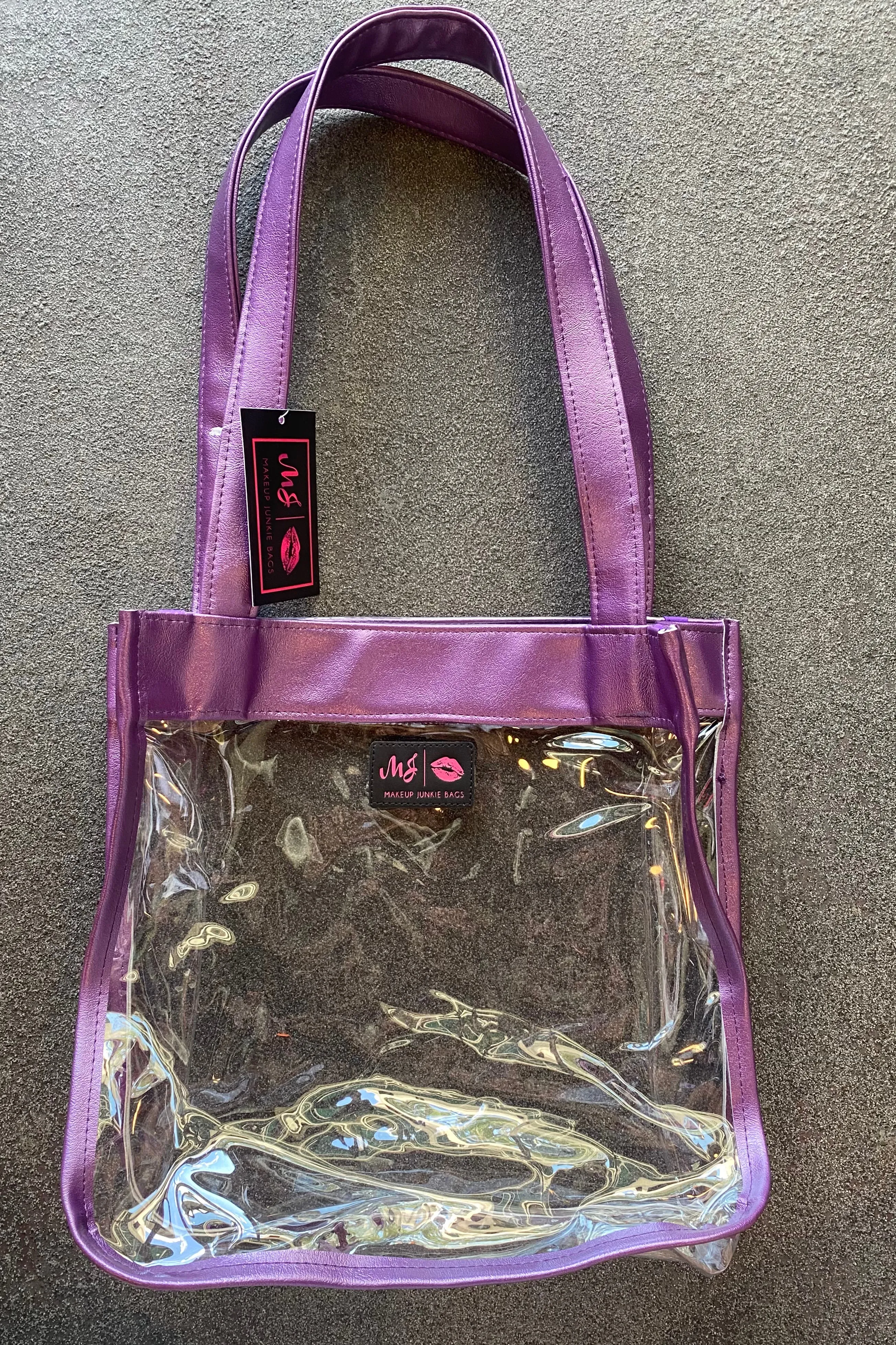 Makeup Junkie Game Day Tote w/ ZIPPER - Purple