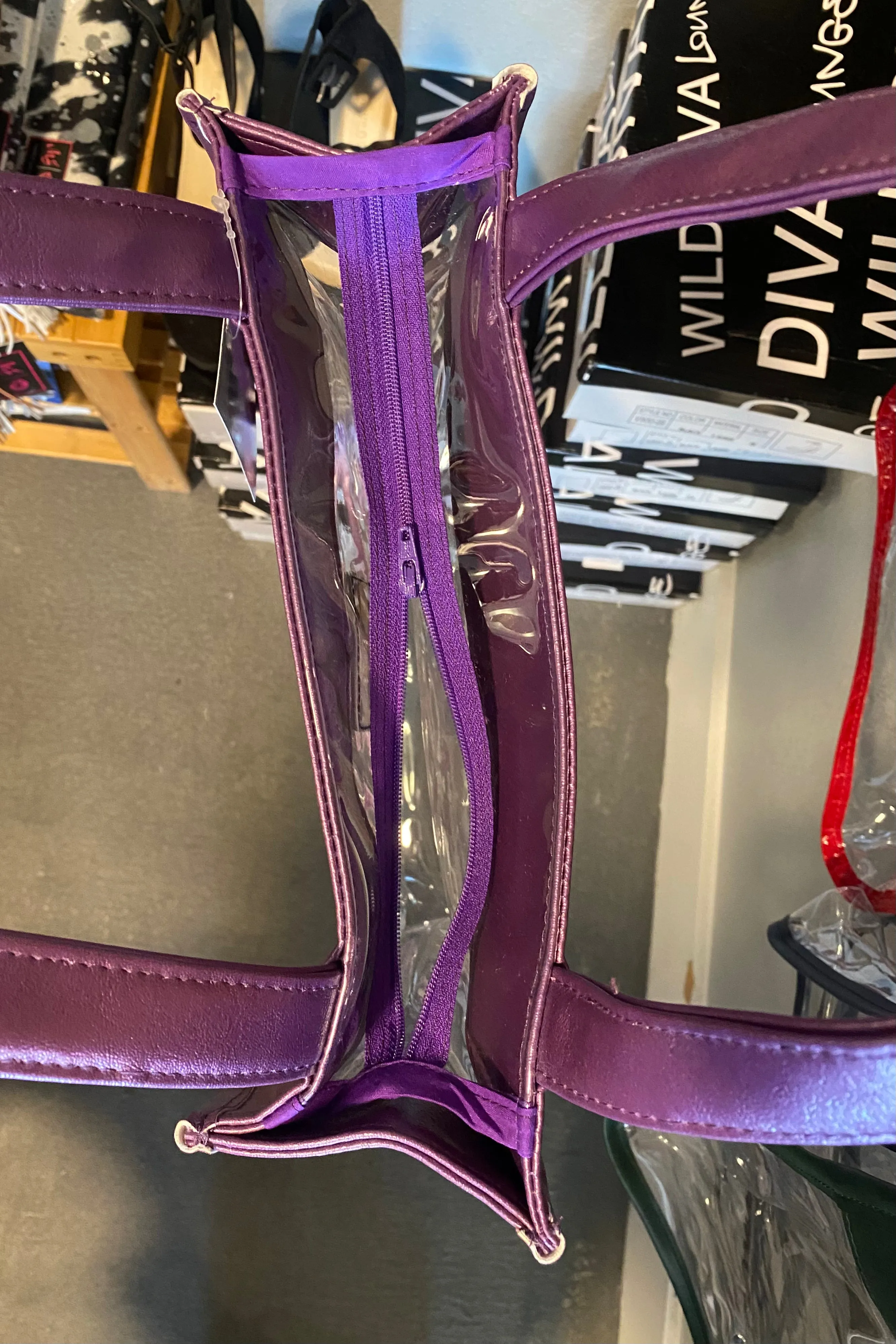 Makeup Junkie Game Day Tote w/ ZIPPER - Purple