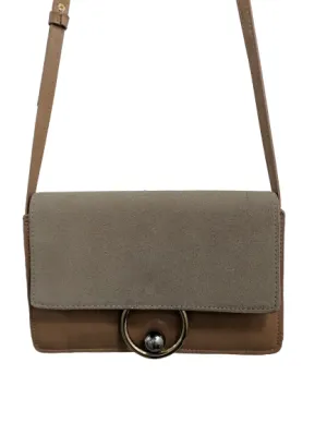 Mango Taupe Leather Crossbody Purse