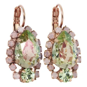 Mariana "Pina Colada" Rose Gold Plated Teardrop Pear Crystal Earrings, 1259/1 1063mr