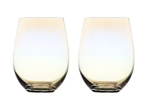 Maxwell & Williams Glamour Stemless Glass 560ML Set of 2 Iridescent Gift Boxed