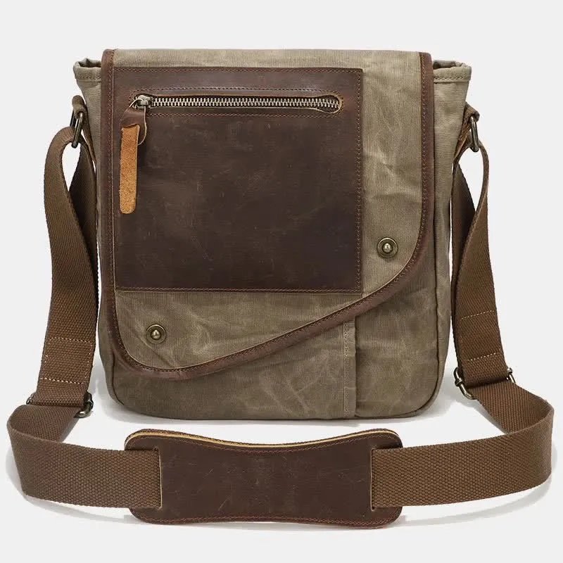 Men Messenger Bags Canvas Crossbody Shoulder Bag Travel Work Purse
