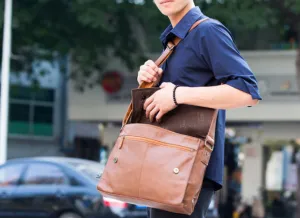 Men's Casual PU Leather Messenger Bag