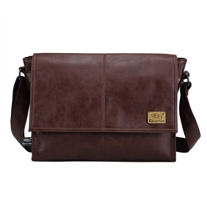 Men's Casual PU Leather Messenger Bag