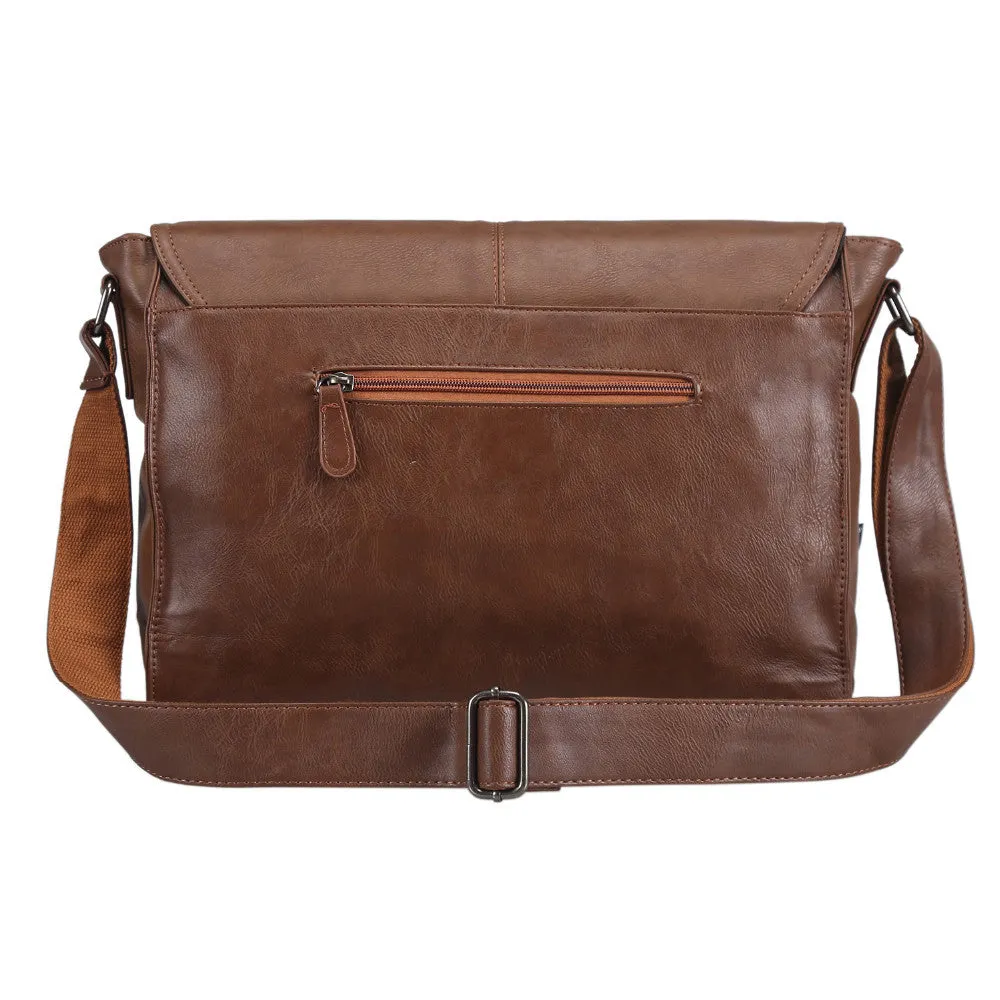 Men's Casual PU Leather Messenger Bag