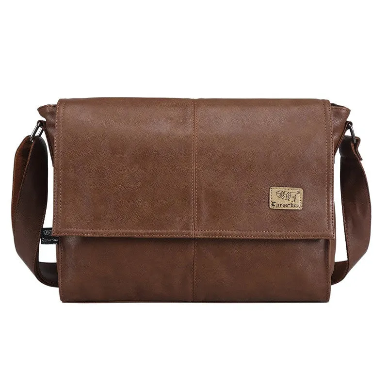 Men's Casual PU Leather Messenger Bag