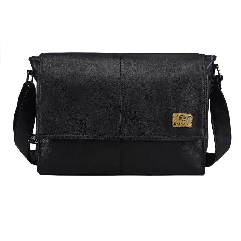 Men's Casual PU Leather Messenger Bag