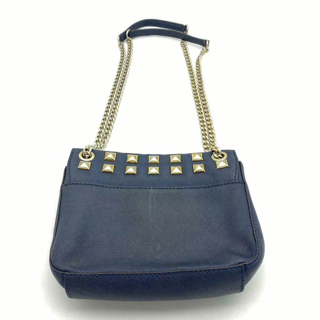 Michael Kors Blue Small Sloan studded Crossbody Shoulder Bag