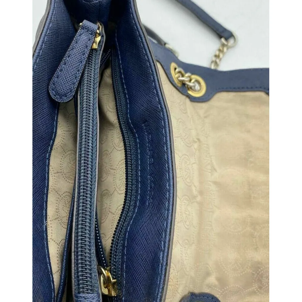 Michael Kors Blue Small Sloan studded Crossbody Shoulder Bag