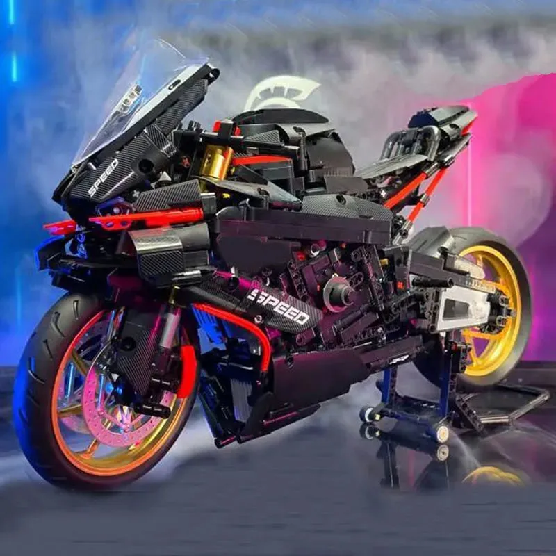 MOC BMW M1000RR Black Warrior Motorcycle Bricks Toy BM002