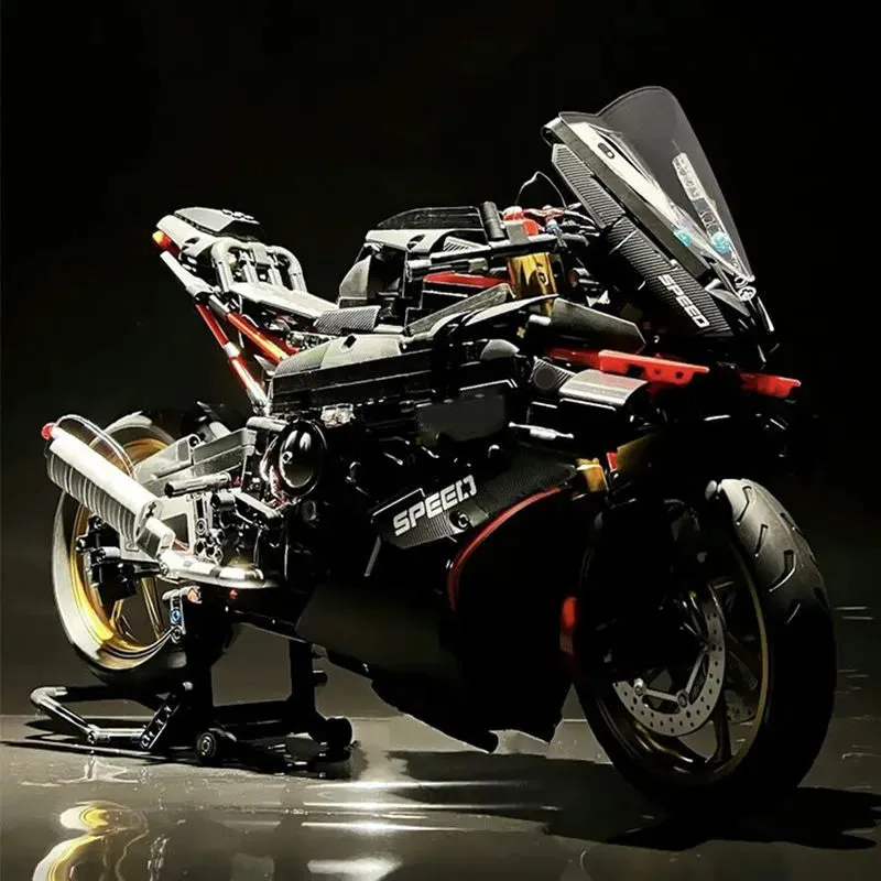 MOC BMW M1000RR Black Warrior Motorcycle Bricks Toy BM002