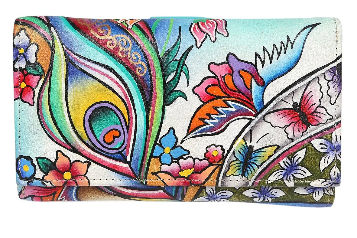 Modapelle - Ladies Hand-Painted RFID Leather Wallet