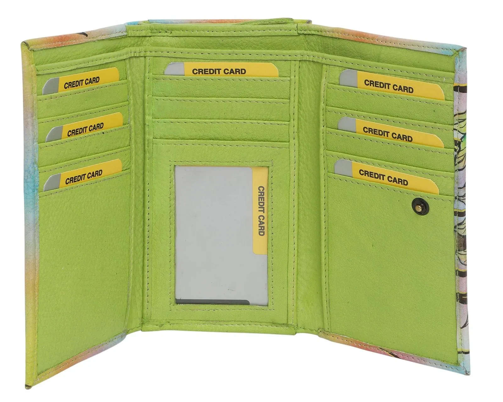 Modapelle - Ladies Hand-Painted RFID Leather Wallet