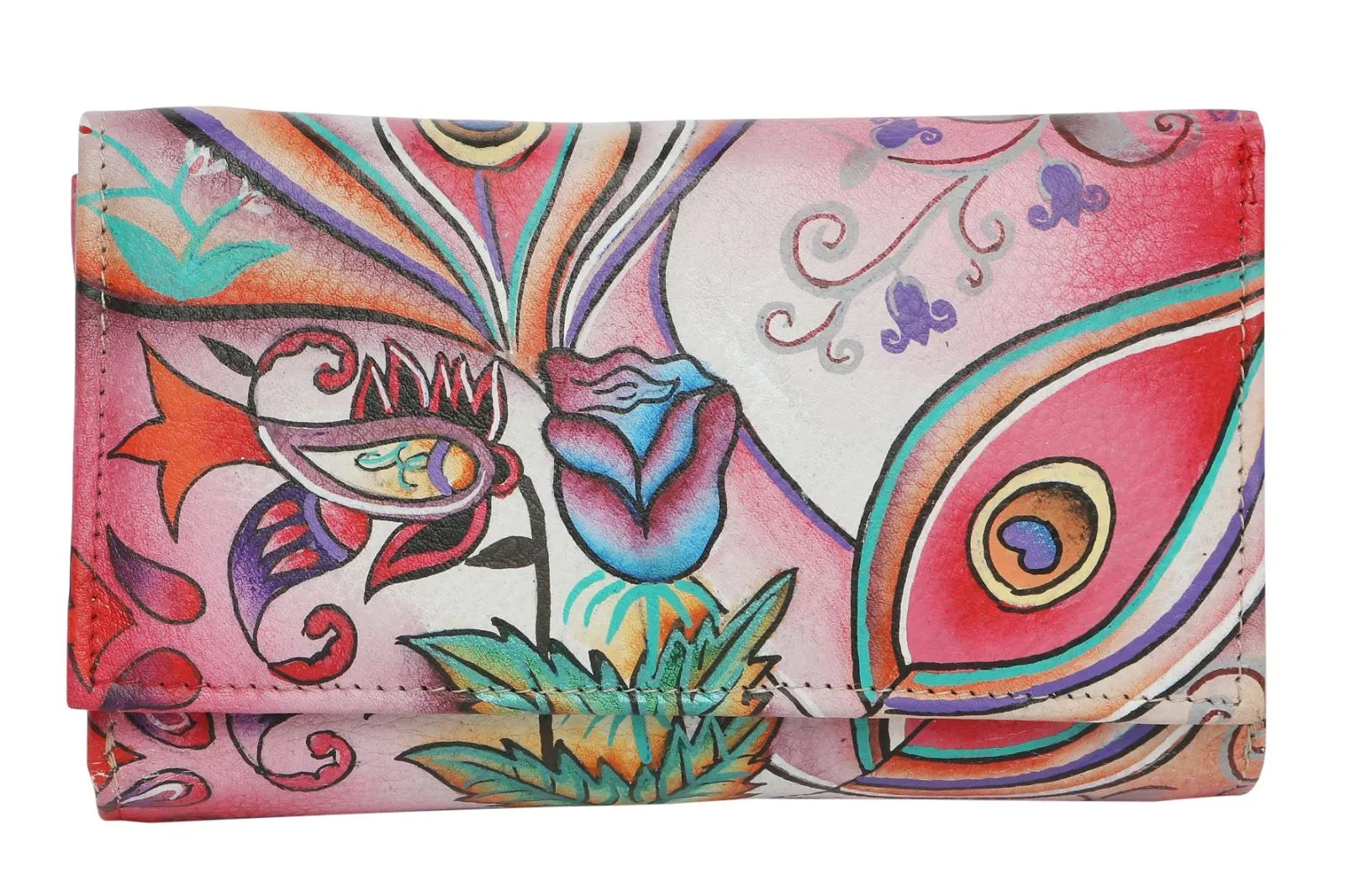 Modapelle - Ladies Hand-Painted RFID Leather Wallet