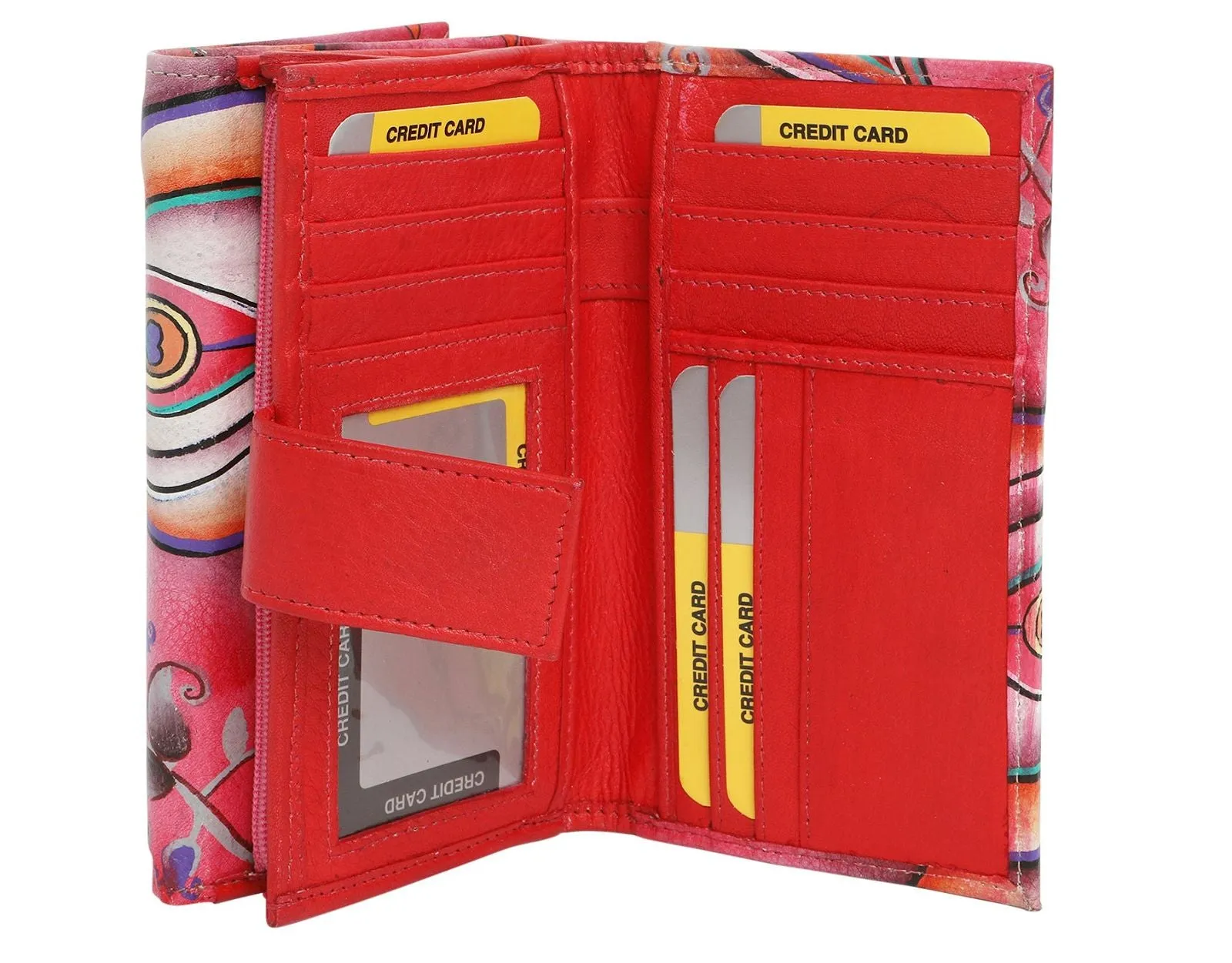 Modapelle - Ladies Hand-Painted RFID Leather Wallet