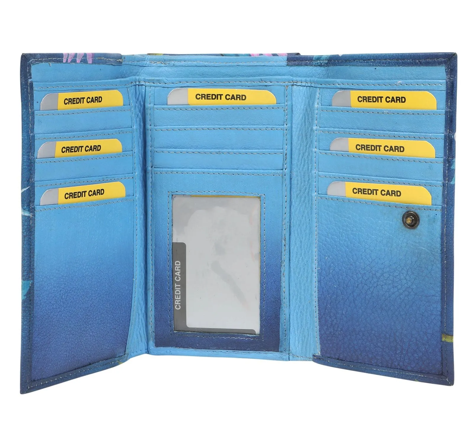 Modapelle - Ladies Hand-Painted RFID Leather Wallet