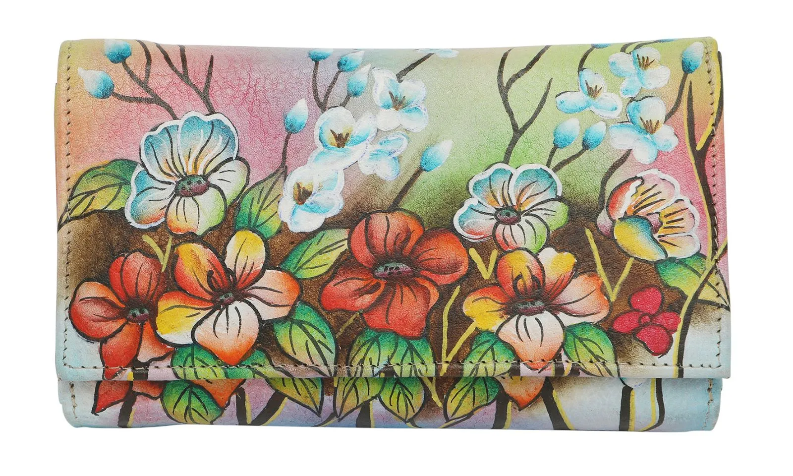 Modapelle - Ladies Hand-Painted RFID Leather Wallet