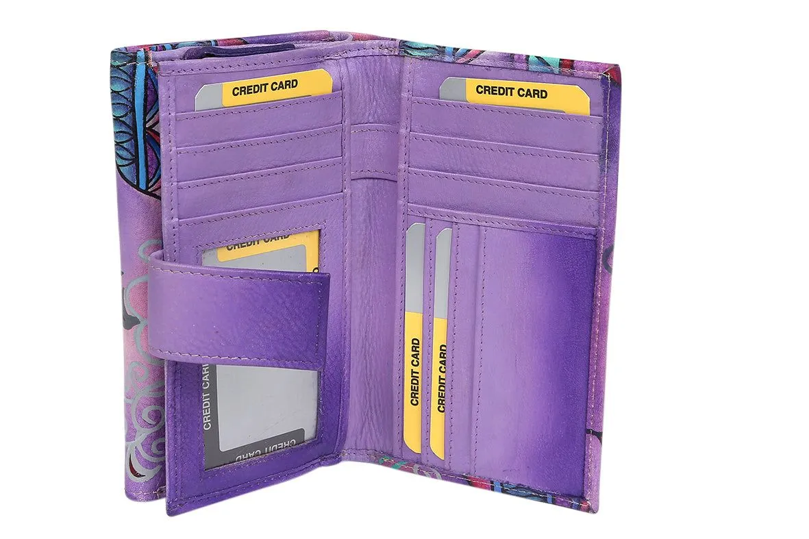 Modapelle - Ladies Hand-Painted RFID Leather Wallet