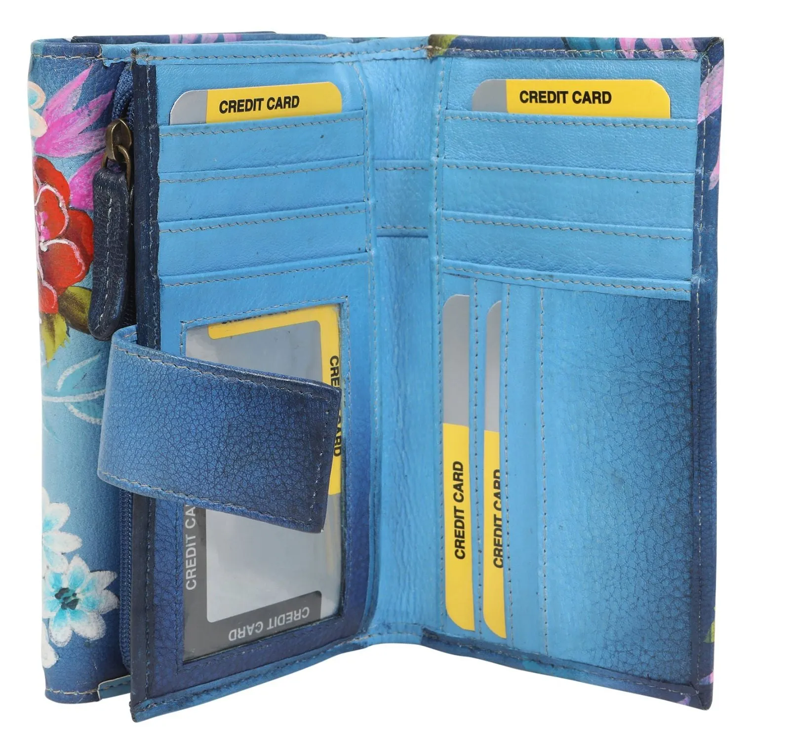 Modapelle - Ladies Hand-Painted RFID Leather Wallet