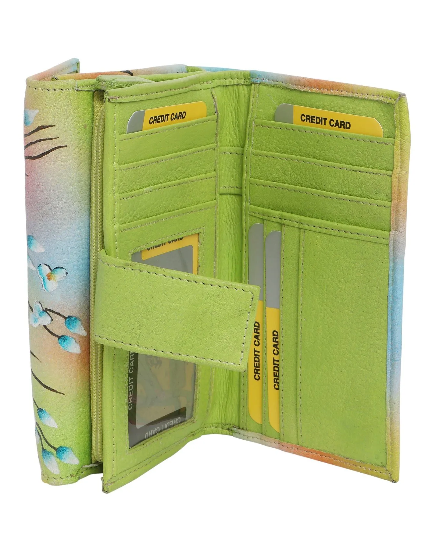 Modapelle - Ladies Hand-Painted RFID Leather Wallet