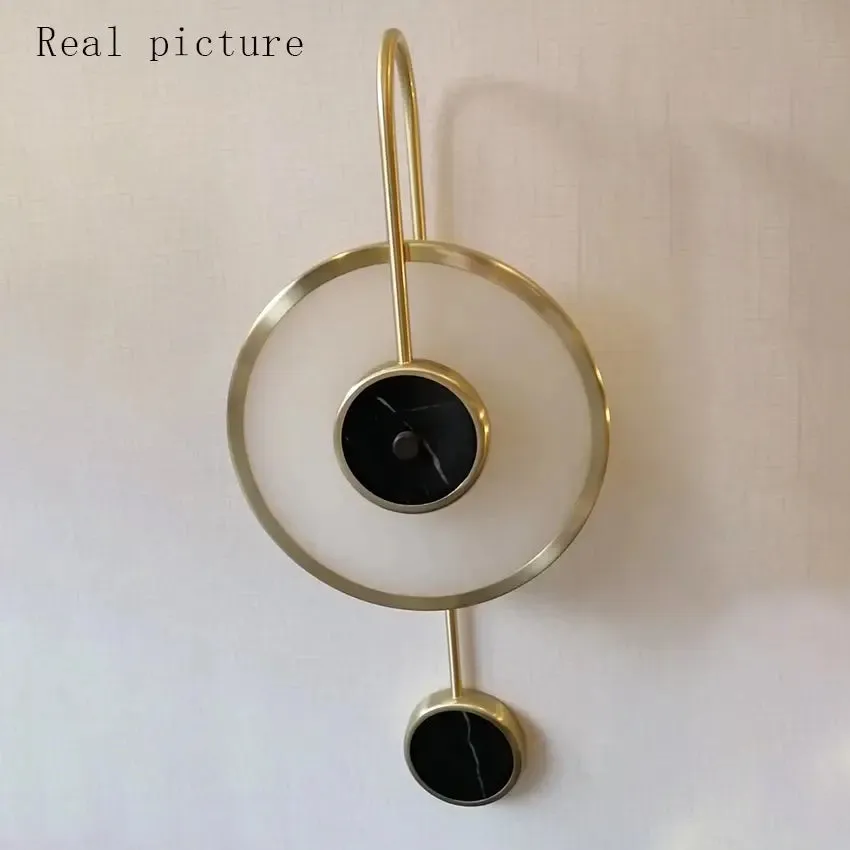 Modern marble copper wall lamp Nordic creative living room bedroom bedside wall light restaurant Aisle indoor lighting fixtures