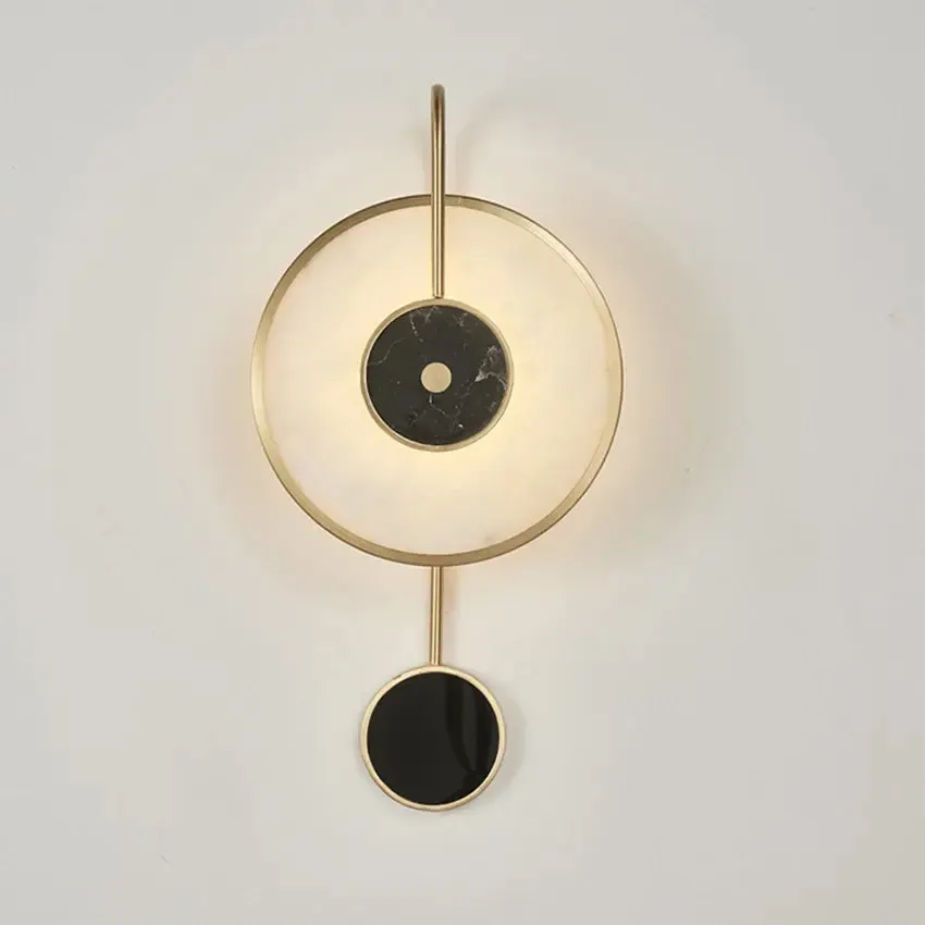 Modern marble copper wall lamp Nordic creative living room bedroom bedside wall light restaurant Aisle indoor lighting fixtures