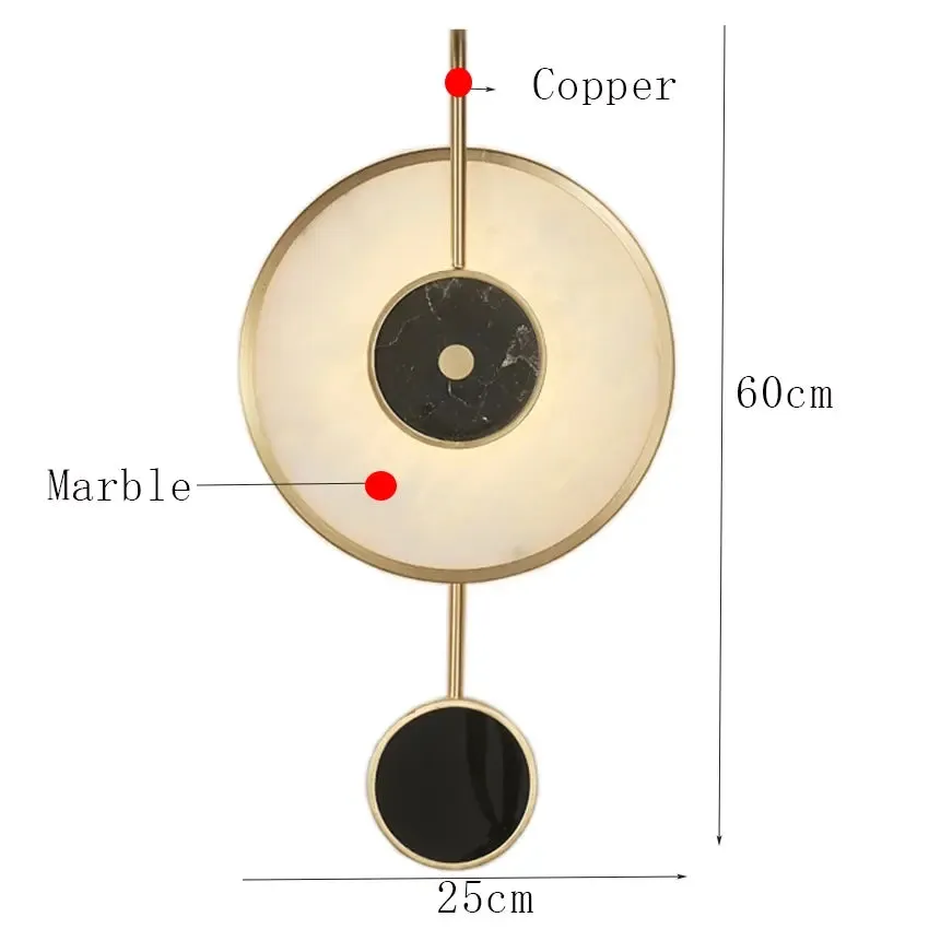 Modern marble copper wall lamp Nordic creative living room bedroom bedside wall light restaurant Aisle indoor lighting fixtures