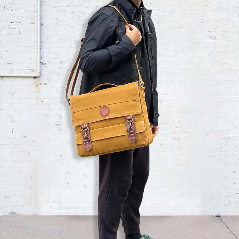 Mona B - Unisex Canvas Messenger Crossbody Laptop/Tablet/MacBook Bag: City Slicker