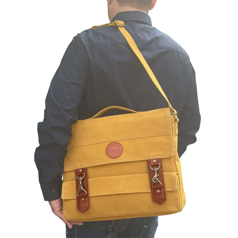 Mona B - Unisex Canvas Messenger Crossbody Laptop/Tablet/MacBook Bag: City Slicker