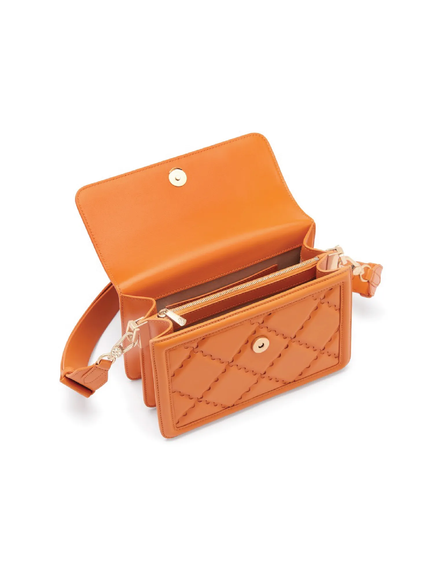 Mosaic Compact Messenger Bag - Orange