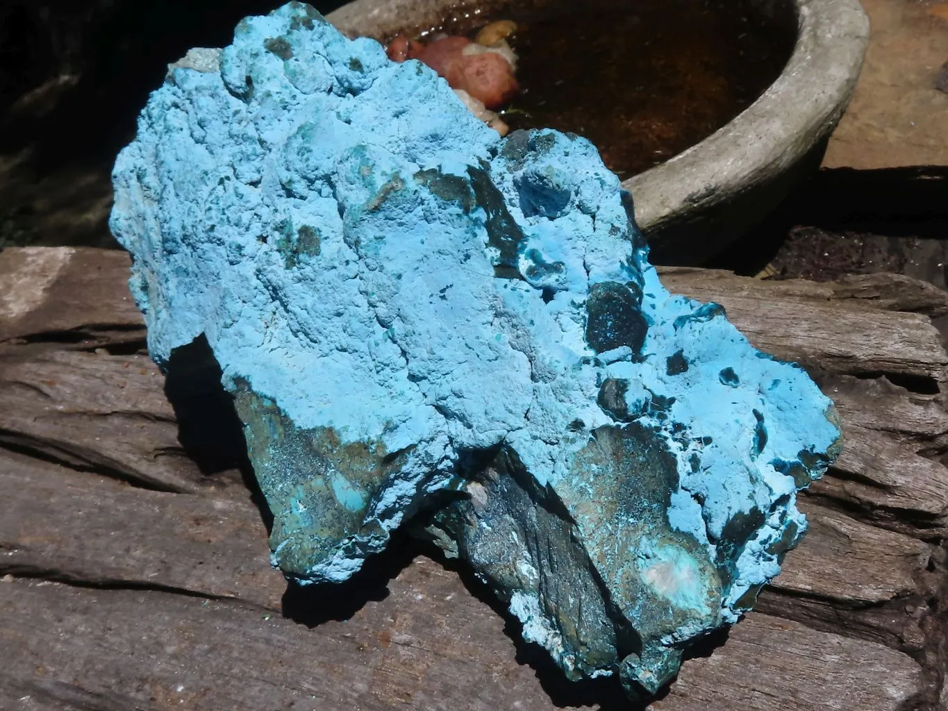 Natural Beautiful Large Blue  Chrysocolla Specimen x 1 From Congo